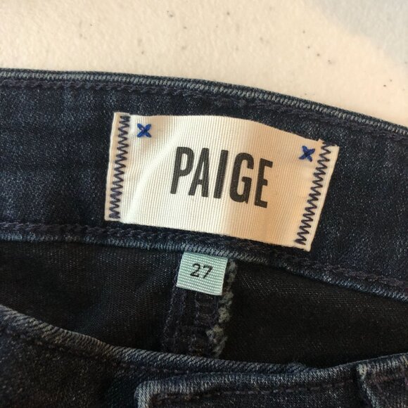 Paige Womens Verdugo Crop Jeans Denim Mid-Rise Dark Wash 27 - Picture 4 of 5